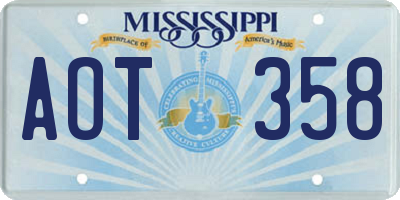 MS license plate AOT358