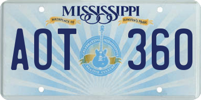 MS license plate AOT360