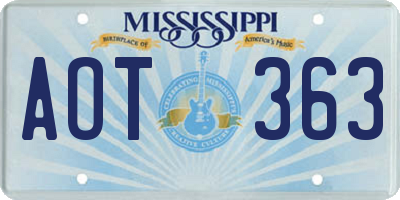 MS license plate AOT363