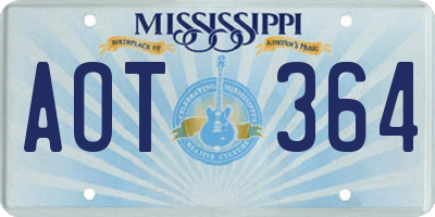 MS license plate AOT364