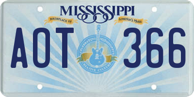 MS license plate AOT366