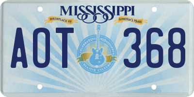 MS license plate AOT368