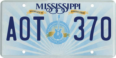 MS license plate AOT370