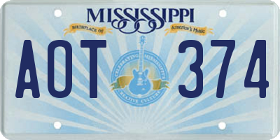 MS license plate AOT374