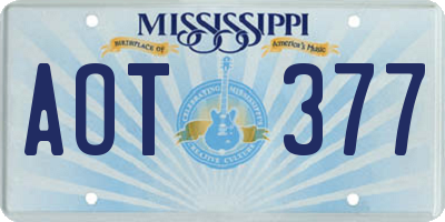 MS license plate AOT377