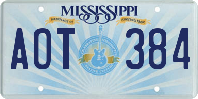 MS license plate AOT384