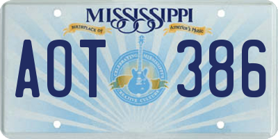 MS license plate AOT386