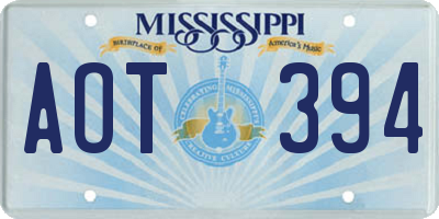 MS license plate AOT394