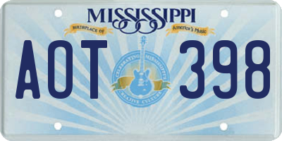 MS license plate AOT398