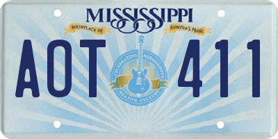 MS license plate AOT411