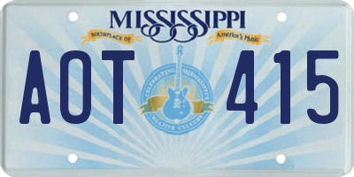 MS license plate AOT415