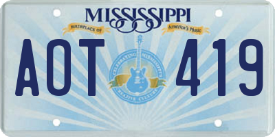 MS license plate AOT419