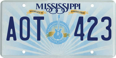 MS license plate AOT423