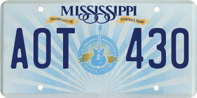 MS license plate AOT430