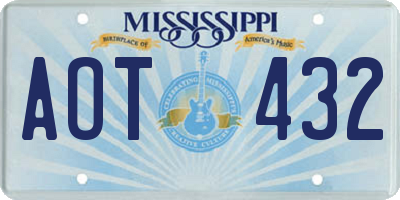MS license plate AOT432