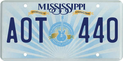 MS license plate AOT440