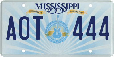 MS license plate AOT444