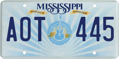 MS license plate AOT445