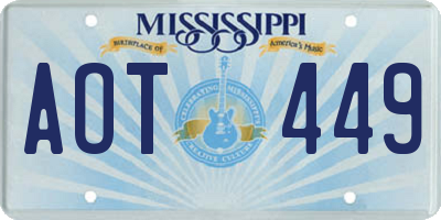 MS license plate AOT449