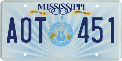 MS license plate AOT451
