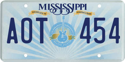 MS license plate AOT454
