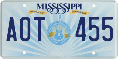 MS license plate AOT455