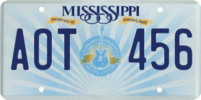 MS license plate AOT456