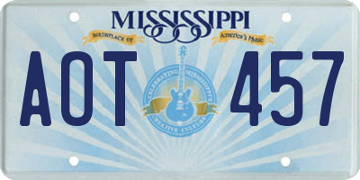 MS license plate AOT457