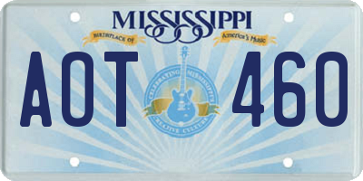 MS license plate AOT460