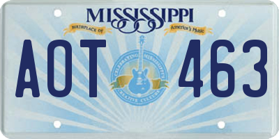 MS license plate AOT463