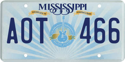 MS license plate AOT466