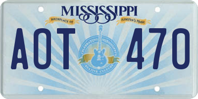 MS license plate AOT470