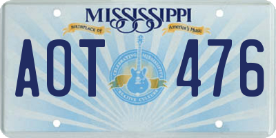 MS license plate AOT476