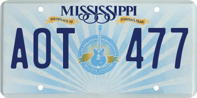 MS license plate AOT477