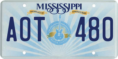MS license plate AOT480