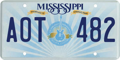 MS license plate AOT482