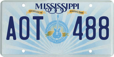 MS license plate AOT488