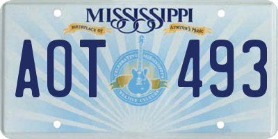 MS license plate AOT493