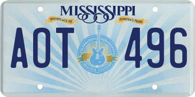 MS license plate AOT496