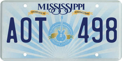 MS license plate AOT498