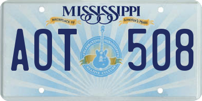 MS license plate AOT508