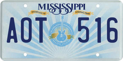 MS license plate AOT516