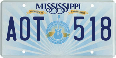 MS license plate AOT518