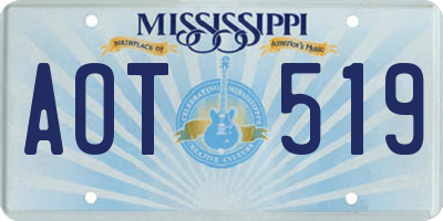 MS license plate AOT519