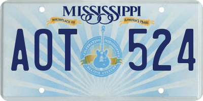 MS license plate AOT524