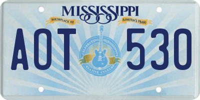 MS license plate AOT530