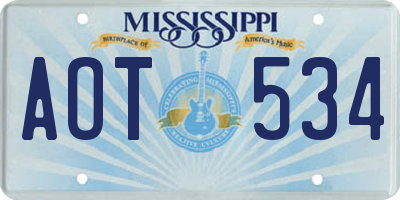 MS license plate AOT534
