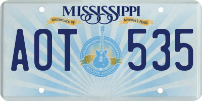 MS license plate AOT535