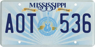MS license plate AOT536