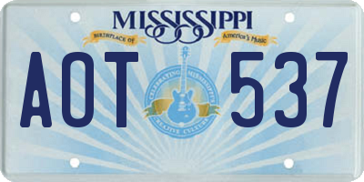 MS license plate AOT537
